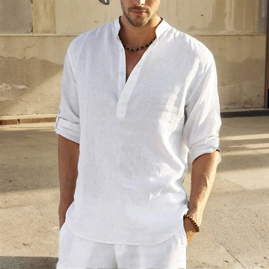 Hudson | Relaxed Half Placket Linen Shirt