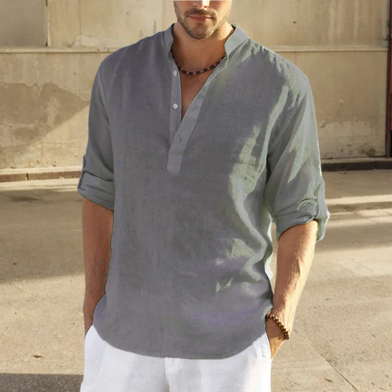 Hudson | Relaxed Half Placket Linen Shirt