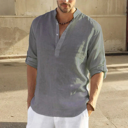 Hudson | Relaxed Half Placket Linen Shirt