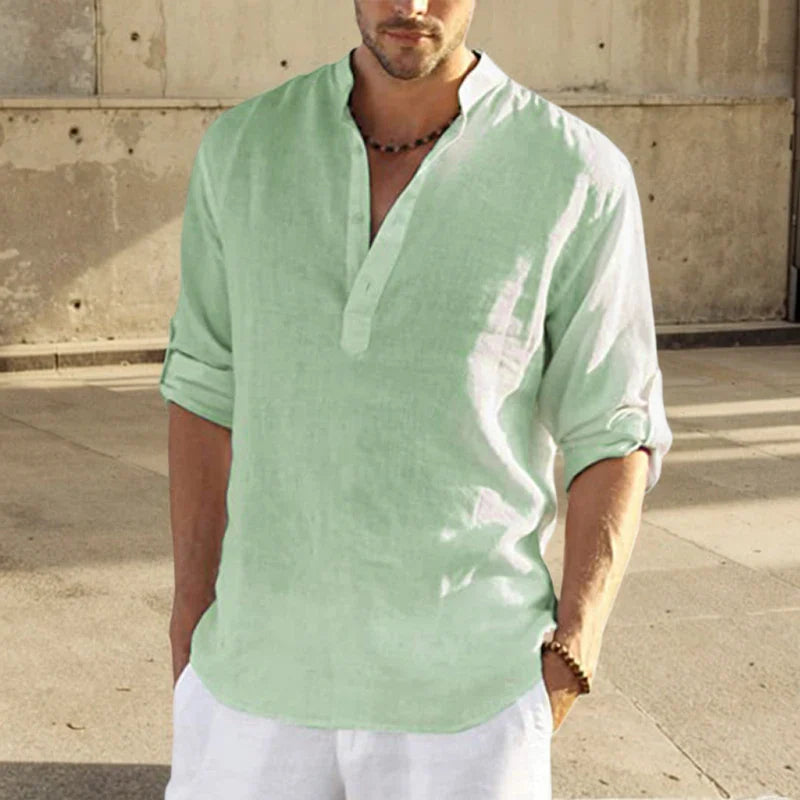 Hudson | Relaxed Half Placket Linen Shirt