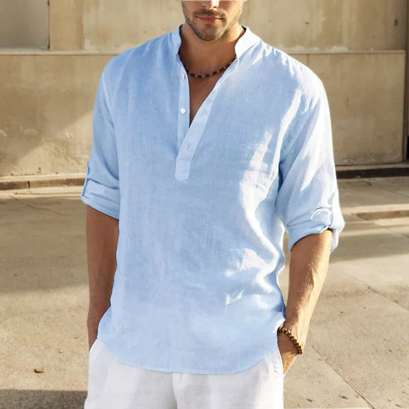 Hudson | Relaxed Half Placket Linen Shirt