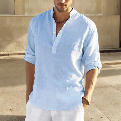 Hudson | Relaxed Half Placket Linen Shirt