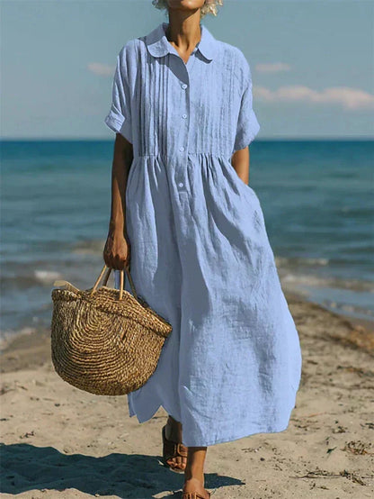 Tavellora | Coastal Button Front Maxi Dress
