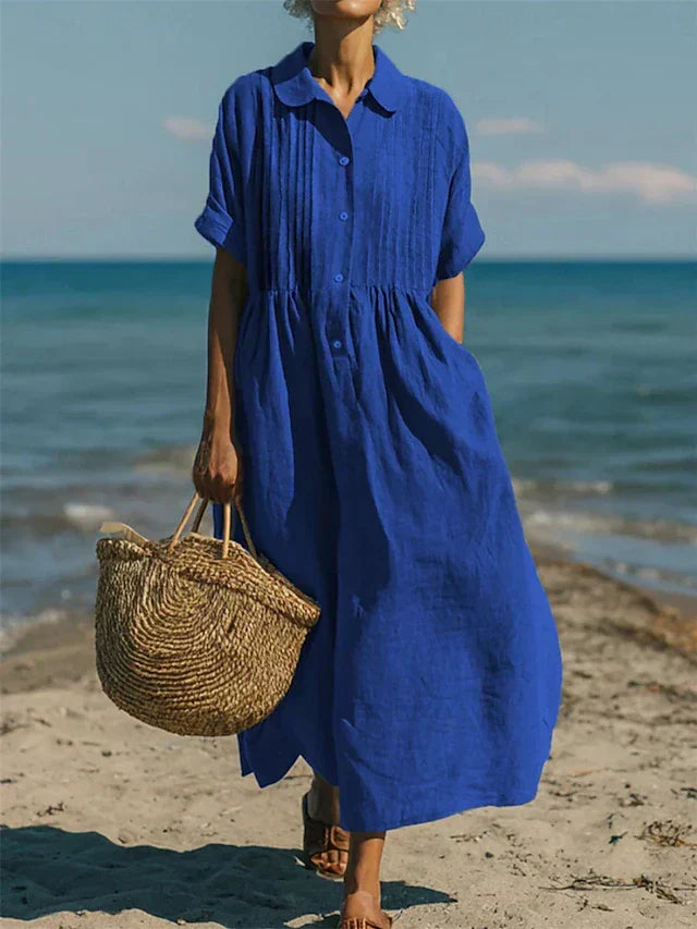 Tavellora | Coastal Button Front Maxi Dress