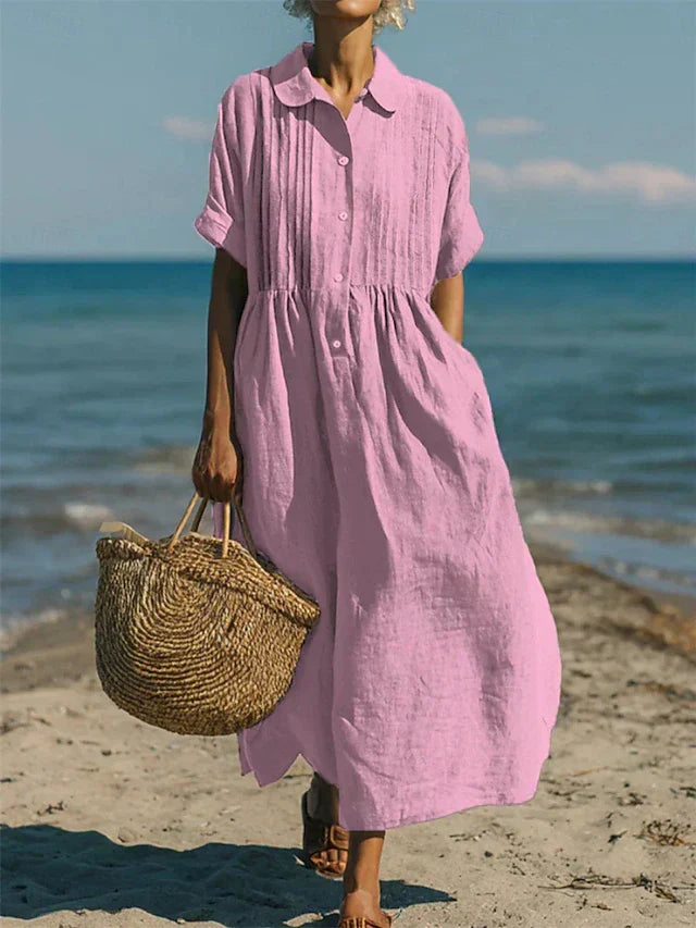 Tavellora | Coastal Button Front Maxi Dress
