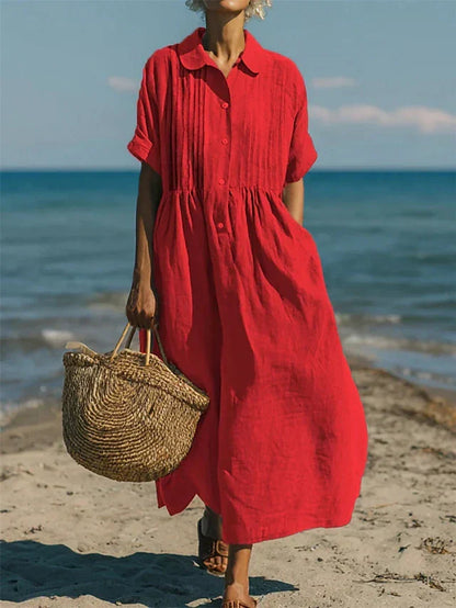 Tavellora | Coastal Button Front Maxi Dress