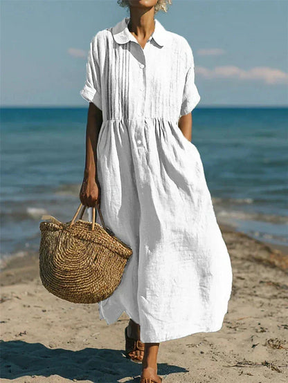 Tavellora | Coastal Button Front Maxi Dress