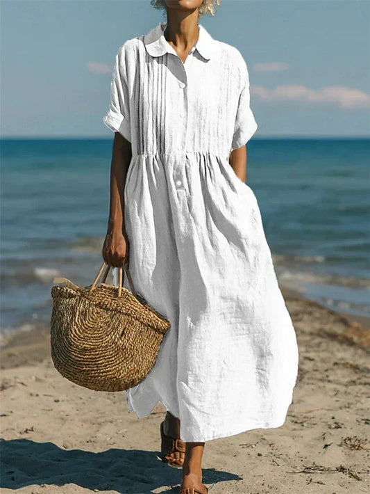 Tavellora | Coastal Button Front Maxi Dress