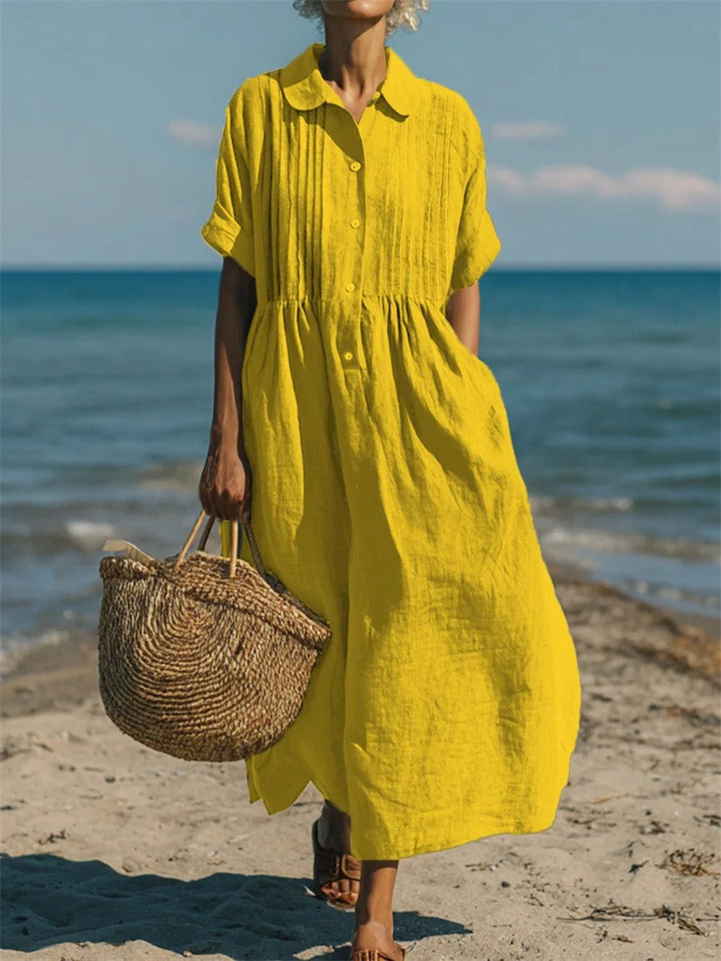 Tavellora | Coastal Button Front Maxi Dress