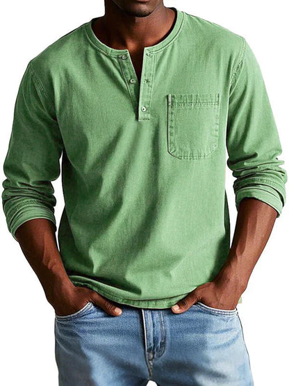 Garrett | Casual Button Neck Henley Shirt