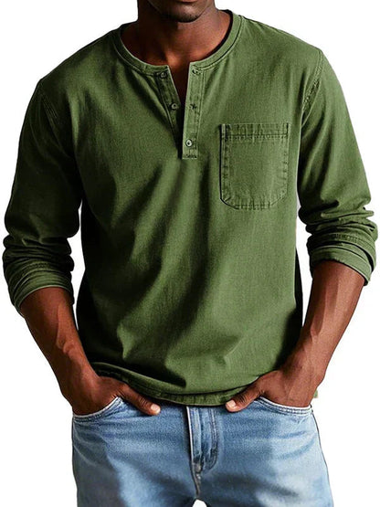 Garrett | Casual Button Neck Henley Shirt