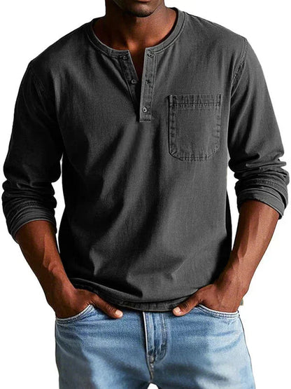 Garrett | Casual Button Neck Henley Shirt