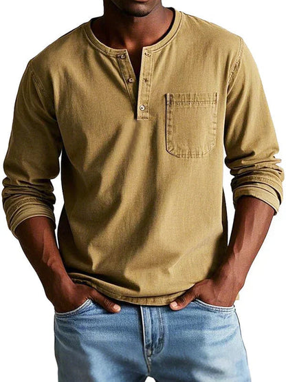 Garrett | Casual Button Neck Henley Shirt
