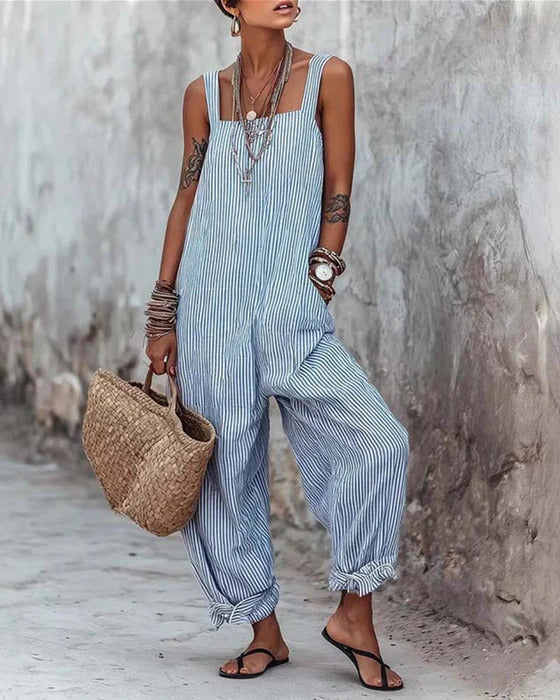 Hollis | Effortless Striped Utility Jumpsuit