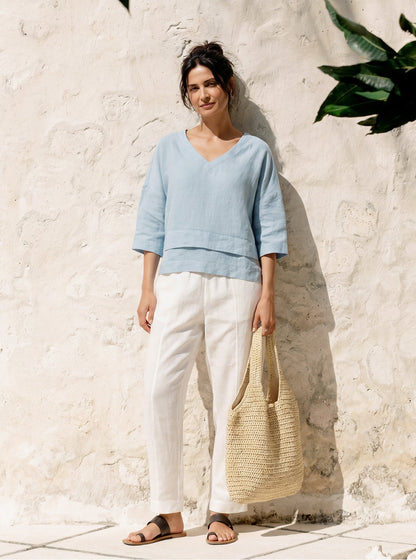 Rhoswen | Relaxed Layered Linen Top