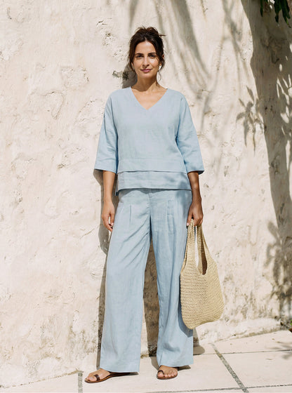 Rhoswen | Relaxed Layered Linen Top