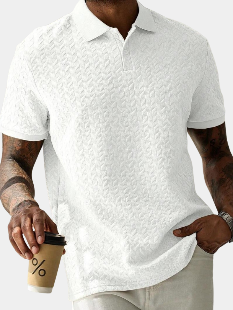 Selwyn | Refined Jacquard Knit Polo Shirt