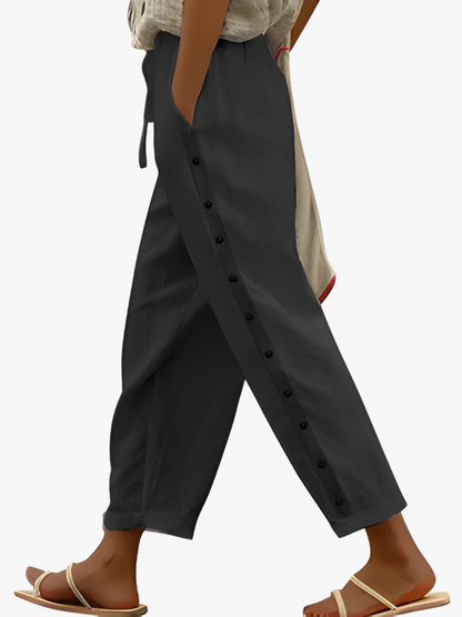 Norabel | Side Button Relaxed Trousers