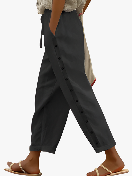 Norabel | Side Button Relaxed Trousers