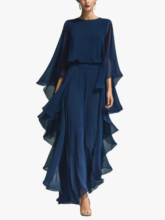 Avanelle | Layered Chiffon Evening Jumpsuit