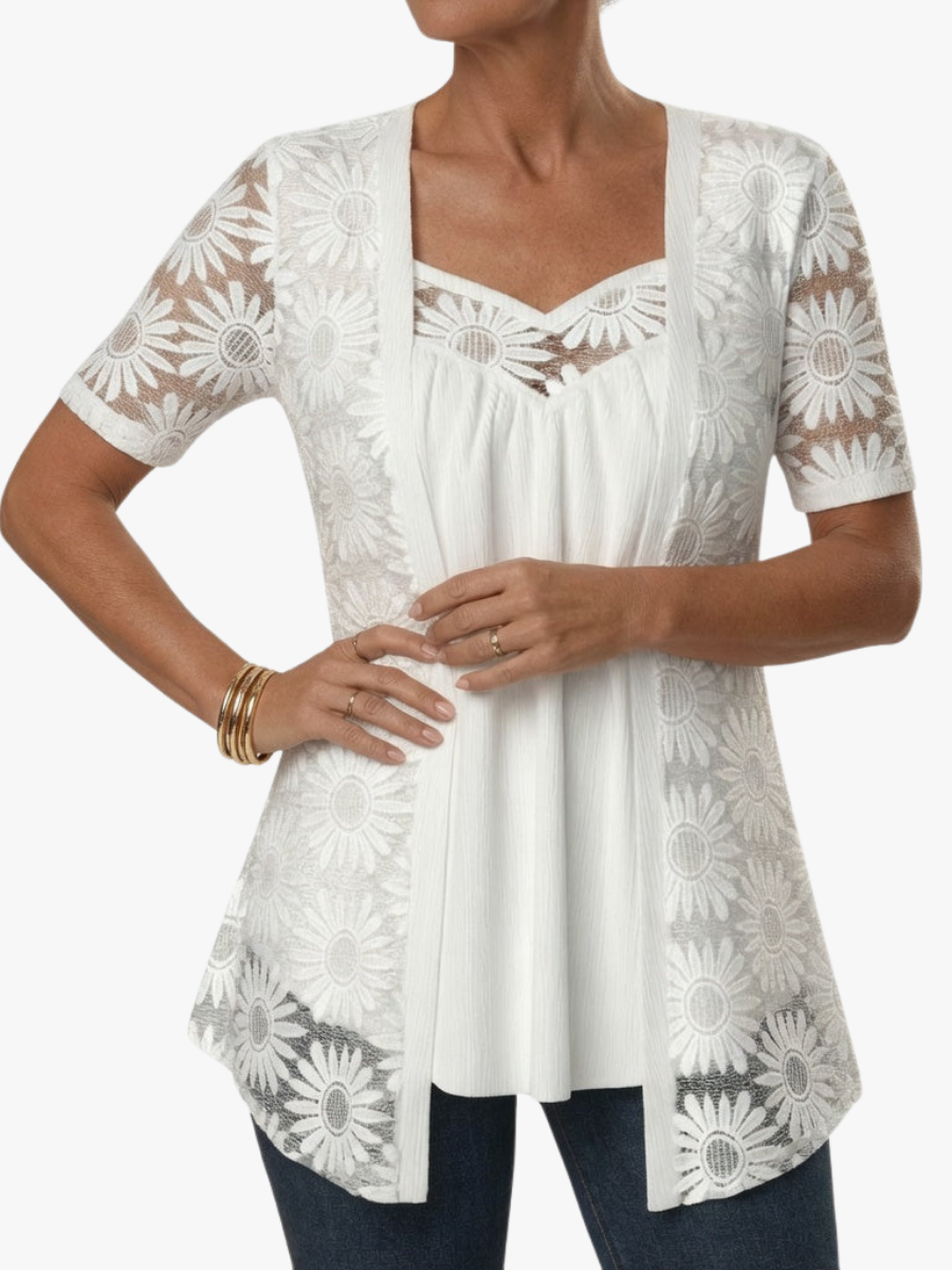 Briallen | Elegant Lace Overlay Two Piece Set