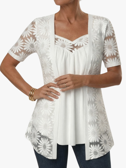 Briallen | Elegant Lace Overlay Two Piece Set