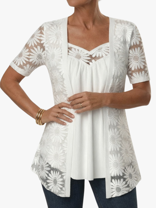 Briallen | Elegant Lace Overlay Two Piece Set