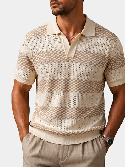 Bastien | Breathable Patterned Collar Polo Shirt