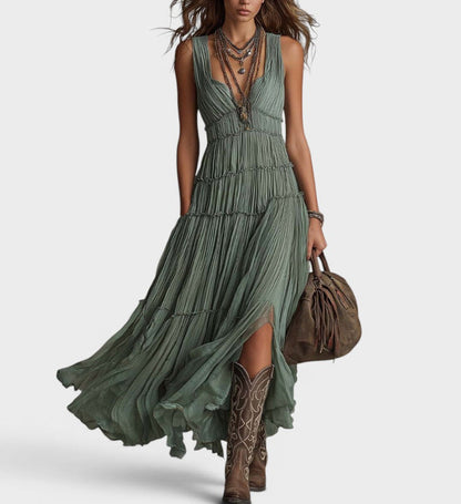 Valessia | Sleeveless Layered Maxi Dress