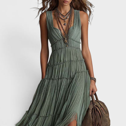 Valessia | Sleeveless Layered Maxi Dress