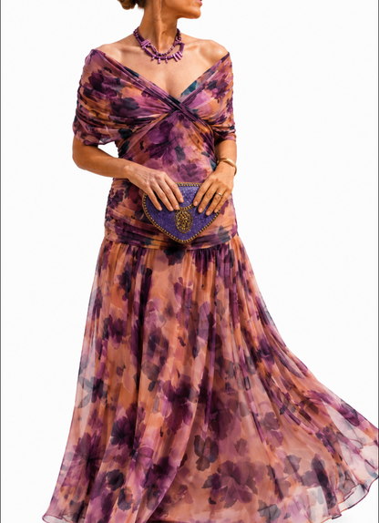 Ianthe | Flowing Sheer Sleeve Maxi Dress