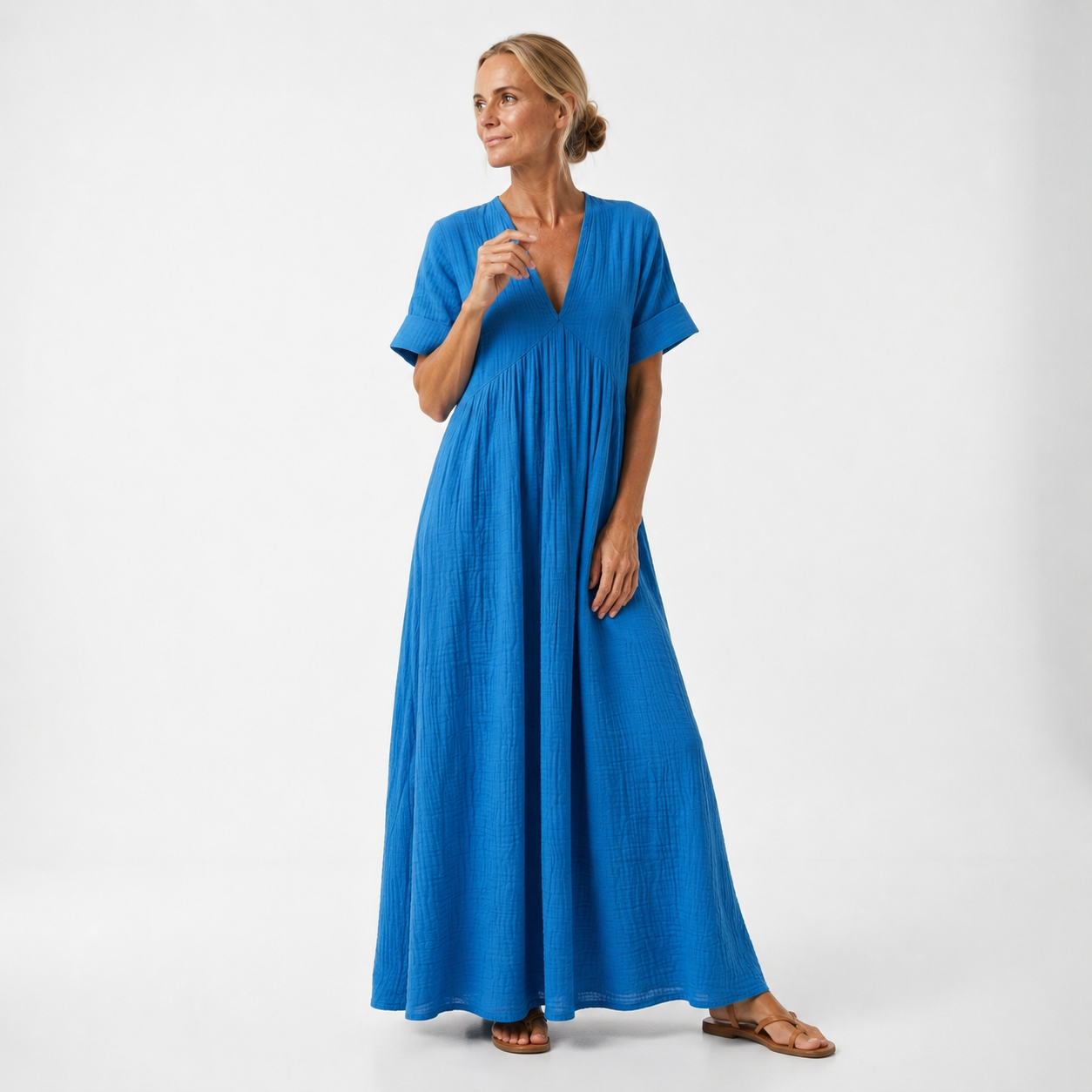 Maravelle | Flowing Empire Waist Maxi Dress