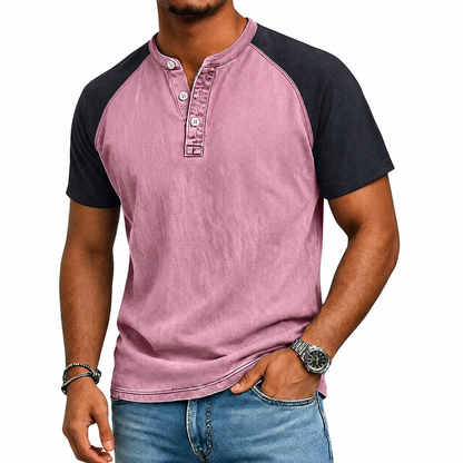 Nevan | Vintage Raglan Henley T Shirt