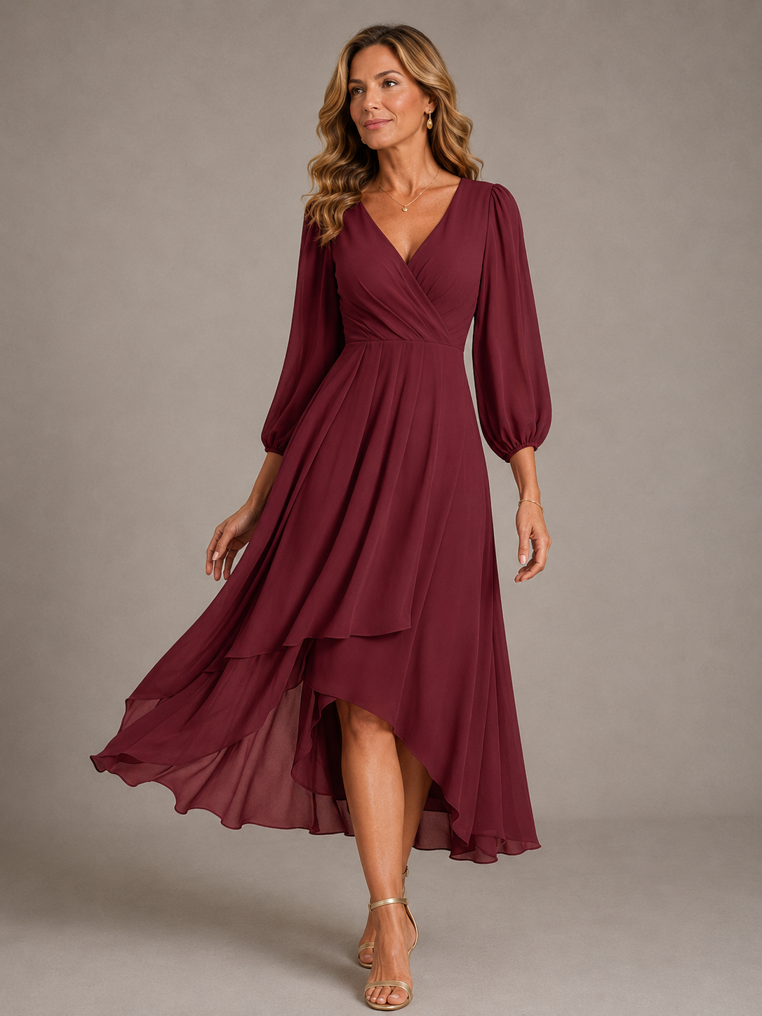 Novalise | Graceful V Neck Midi Dress