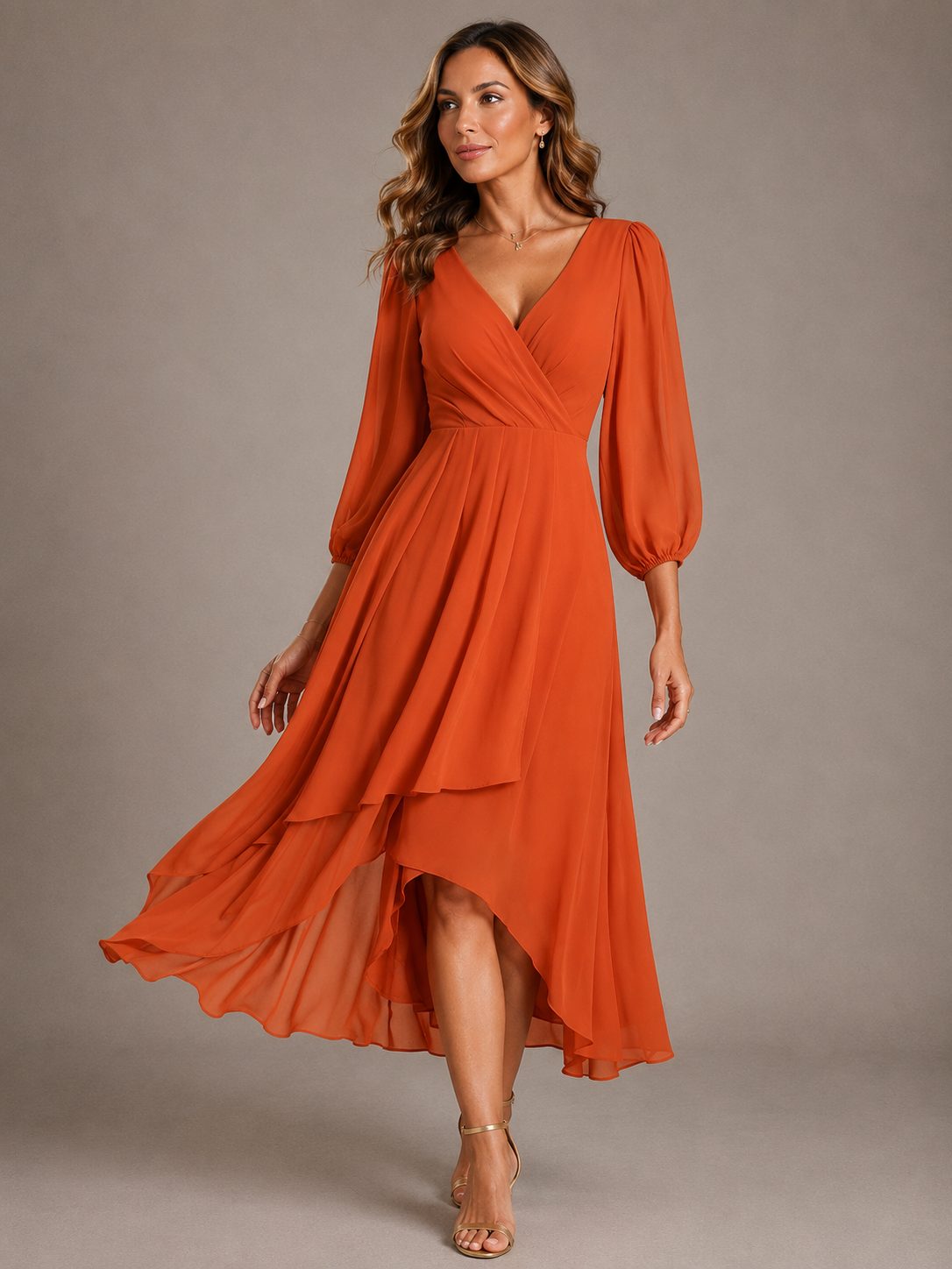 Novalise | Graceful V Neck Midi Dress