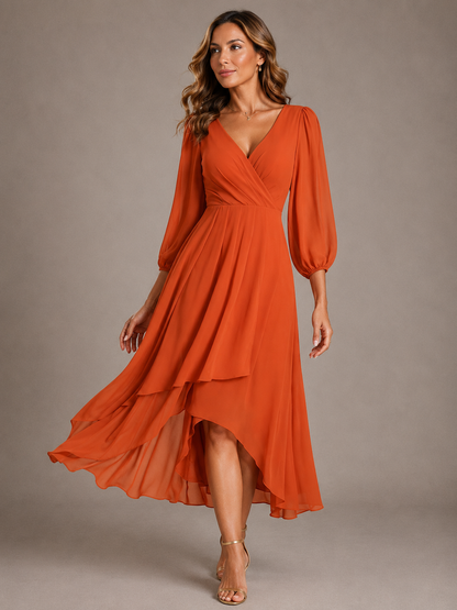 Novalise | Graceful V Neck Midi Dress