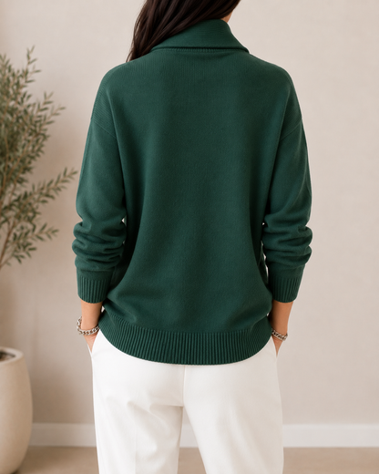 Etheline | Soft V Neck Collar Sweater