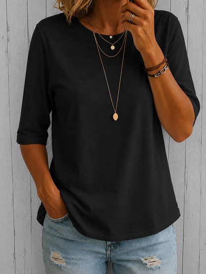 Coriselle | Minimalist Casual Round Neck Blouse