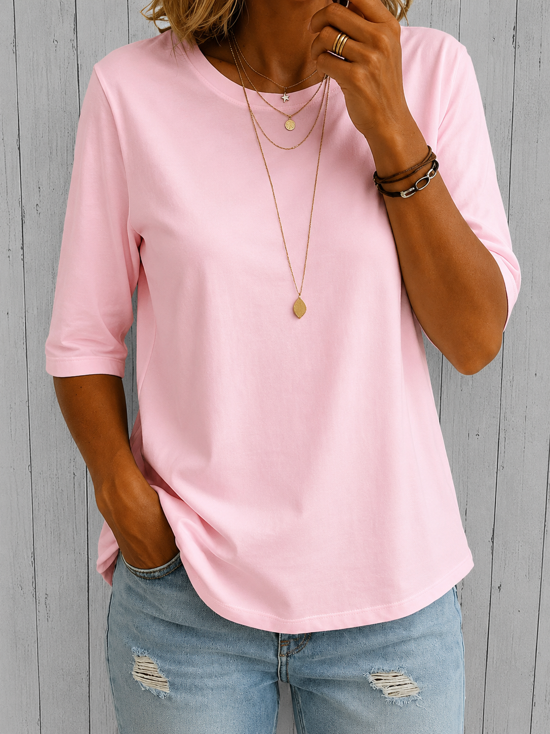 Coriselle | Minimalist Casual Round Neck Blouse