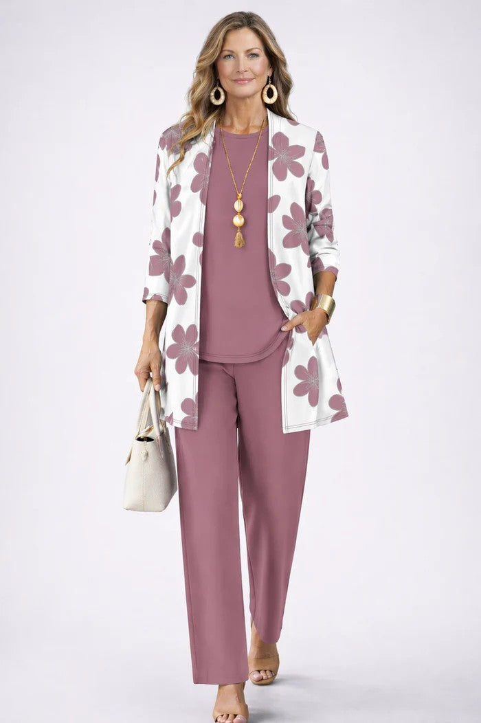 Marivelle | Botanical Cardigan Three Piece Set