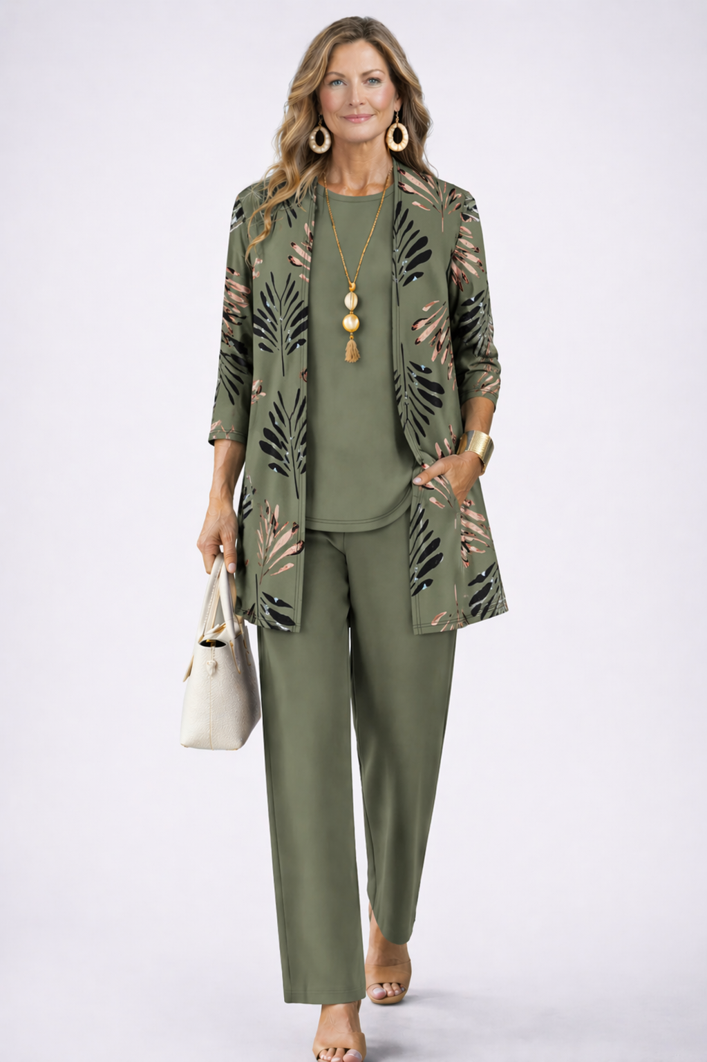 Marivelle | Botanical Cardigan Three Piece Set