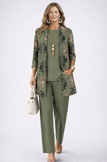 Marivelle | Botanical Cardigan Three Piece Set