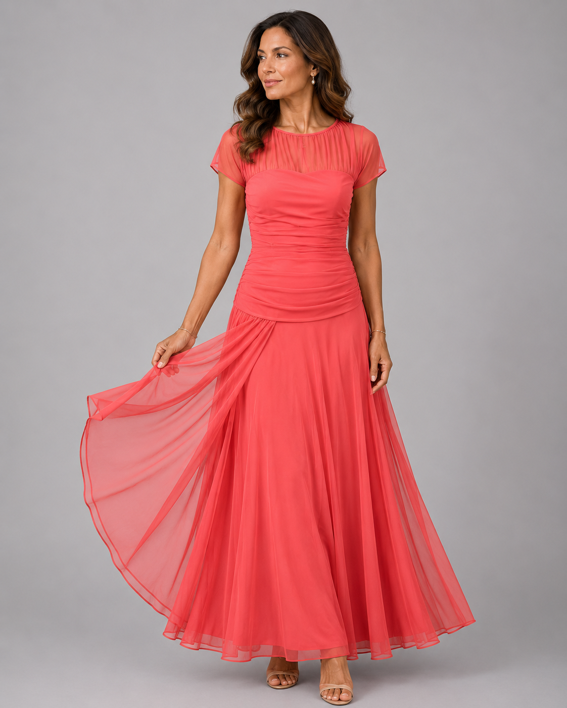Phaedra | Illusion Neck Evening Maxi Dress