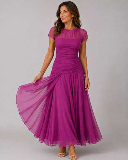 Phaedra | Illusion Neck Evening Maxi Dress