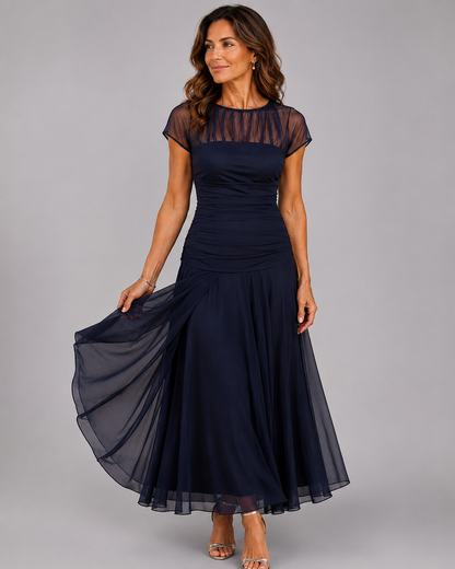 Phaedra | Illusion Neck Evening Maxi Dress