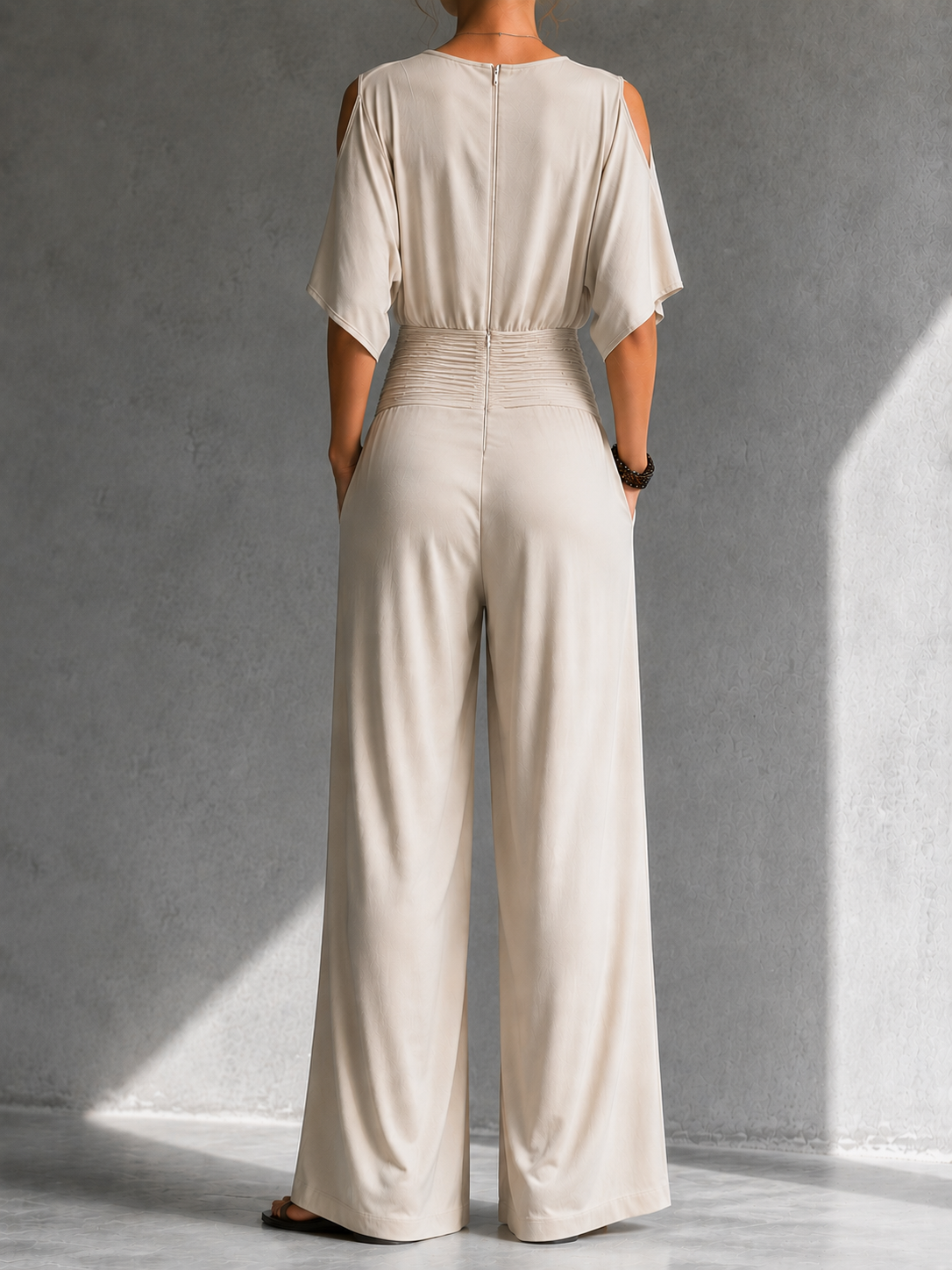 Madeline | Cold Shoulder Wide Leg Jumpsuit