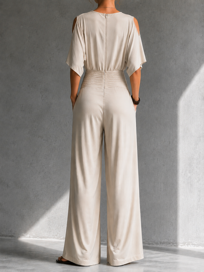 Madeline | Cold Shoulder Wide Leg Jumpsuit