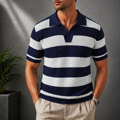 Bastien | Breathable Patterned Collar Polo Shirt
