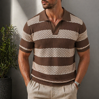 Bastien | Breathable Patterned Collar Polo Shirt