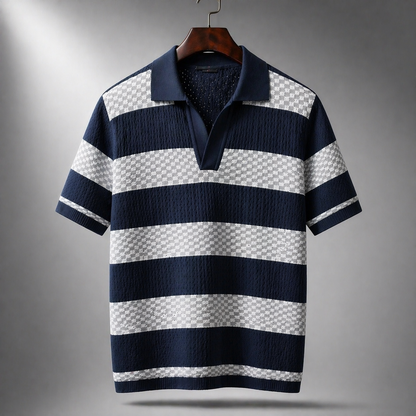 Bastien | Breathable Patterned Collar Polo Shirt